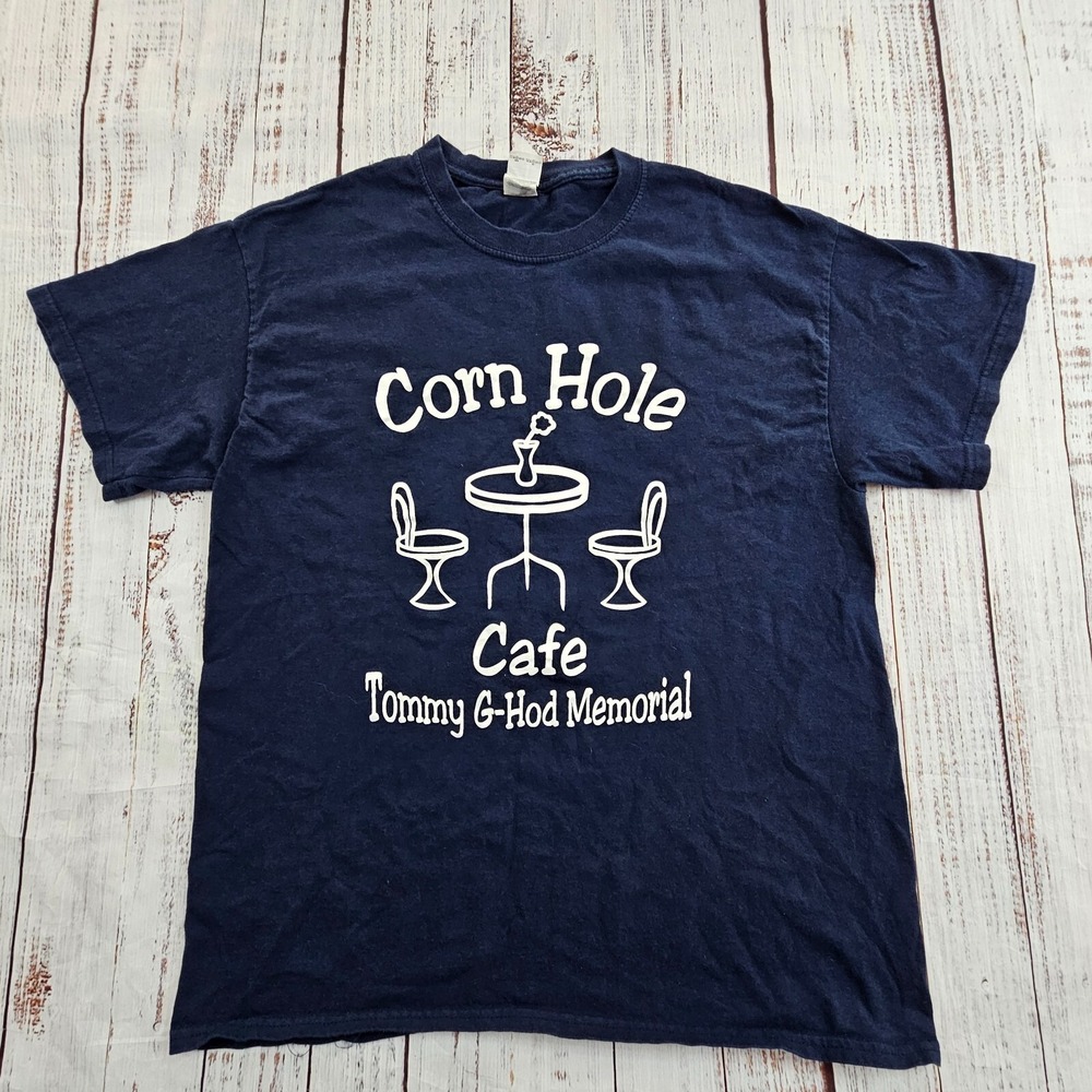 Corn‎ Hole Cafe Pretty Boy Blue Short Sleeve Cotton T-Shirt Men's L